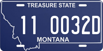 MT license plate 110032D