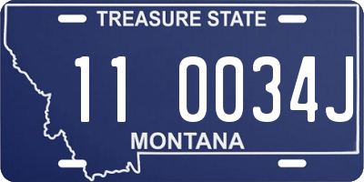 MT license plate 110034J