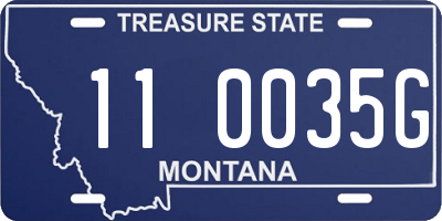 MT license plate 110035G