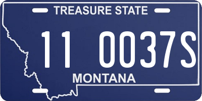 MT license plate 110037S