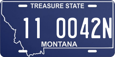 MT license plate 110042N