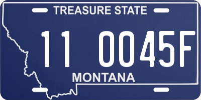 MT license plate 110045F