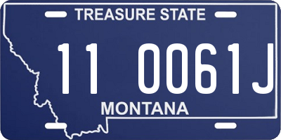 MT license plate 110061J