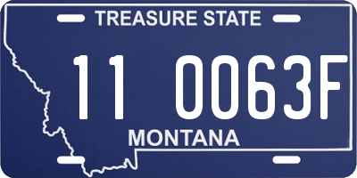 MT license plate 110063F