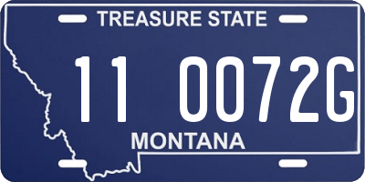 MT license plate 110072G