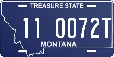 MT license plate 110072T