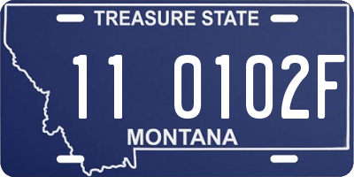 MT license plate 110102F