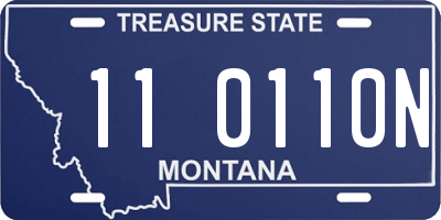 MT license plate 110110N