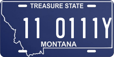 MT license plate 110111Y