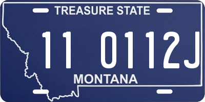 MT license plate 110112J