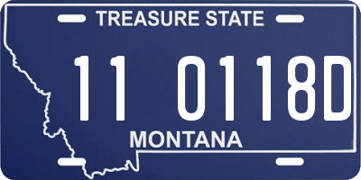 MT license plate 110118D