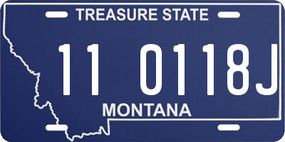 MT license plate 110118J