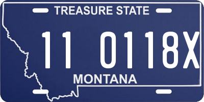MT license plate 110118X