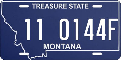 MT license plate 110144F