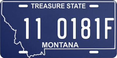 MT license plate 110181F