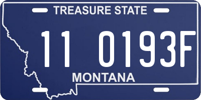 MT license plate 110193F