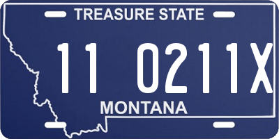 MT license plate 110211X