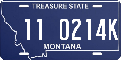 MT license plate 110214K