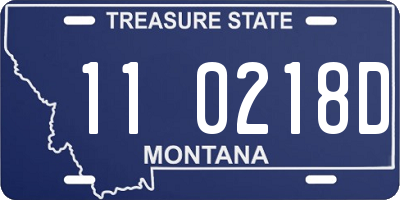 MT license plate 110218D