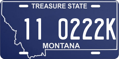 MT license plate 110222K