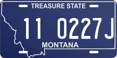 MT license plate 110227J