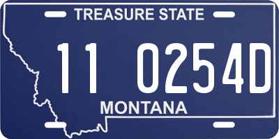 MT license plate 110254D