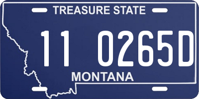MT license plate 110265D