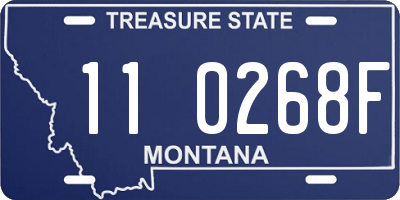 MT license plate 110268F