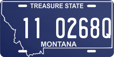 MT license plate 110268Q