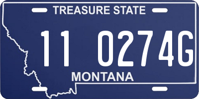 MT license plate 110274G