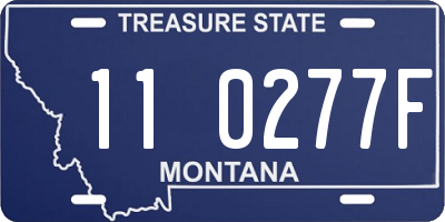 MT license plate 110277F