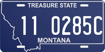 MT license plate 110285C