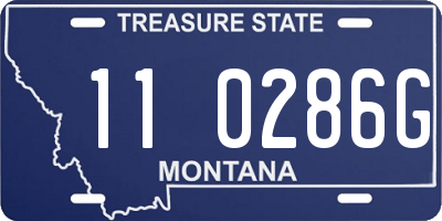 MT license plate 110286G