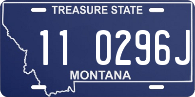 MT license plate 110296J