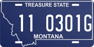 MT license plate 110301G