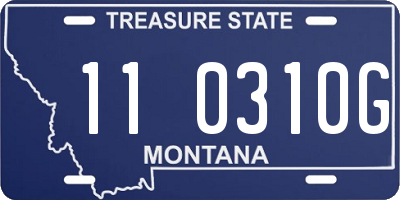 MT license plate 110310G
