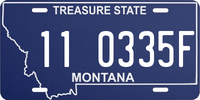 MT license plate 110335F