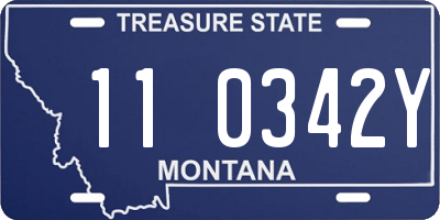 MT license plate 110342Y