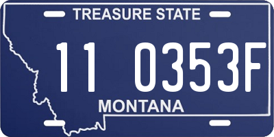 MT license plate 110353F