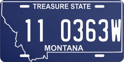MT license plate 110363W