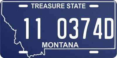 MT license plate 110374D