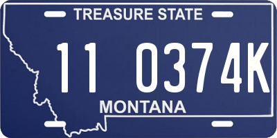 MT license plate 110374K