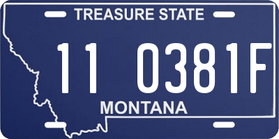 MT license plate 110381F