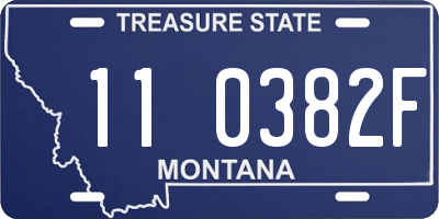 MT license plate 110382F