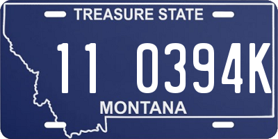 MT license plate 110394K