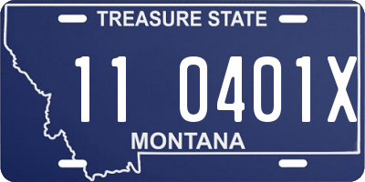 MT license plate 110401X