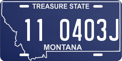 MT license plate 110403J