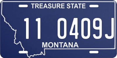 MT license plate 110409J