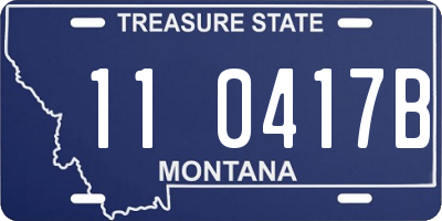 MT license plate 110417B