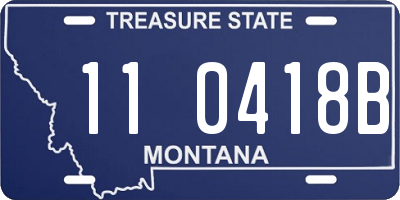MT license plate 110418B